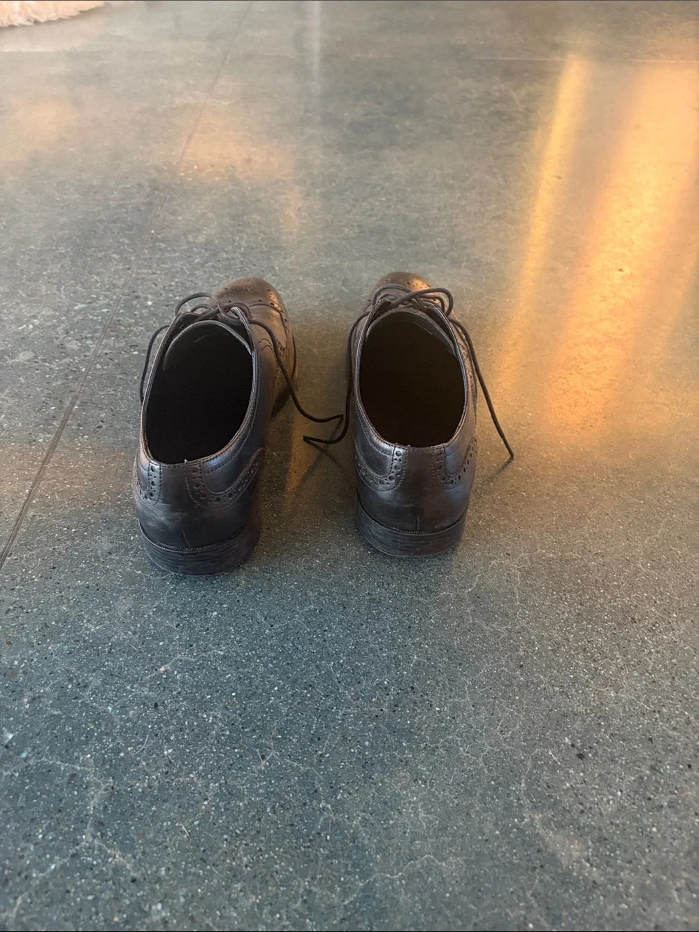 Cole Haan Black Leather Wingtip Oxfords